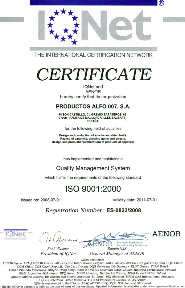 certificado IQNET